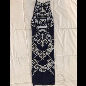 Knit jacquard pencil dress